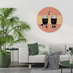 JOYFUL COFFEE Round Wall Art