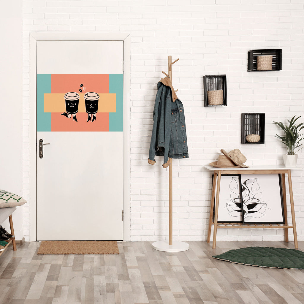 JOYFUL COFFEE horisontell affisch med självhäftande tryck