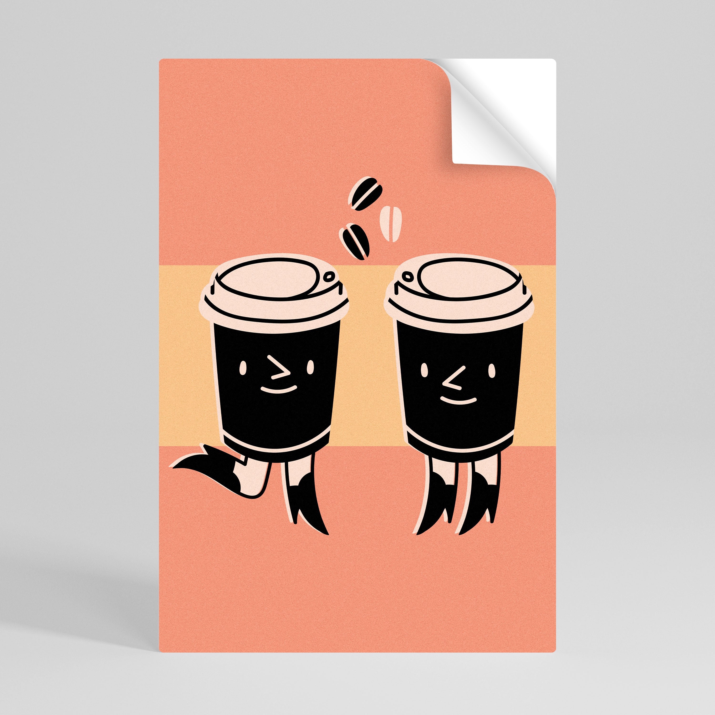 JOYFUL COFFEE vertikal poster med självhäftande tryck