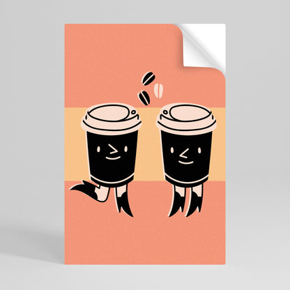 JOYFUL COFFEE vertikal poster med självhäftande tryck