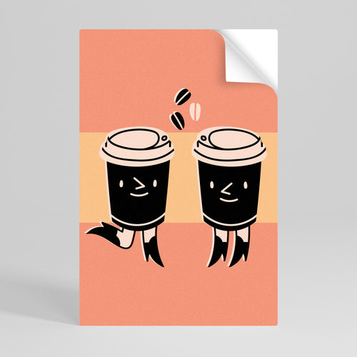 JOYFUL COFFEE Peel and Stick Vertical Poster
