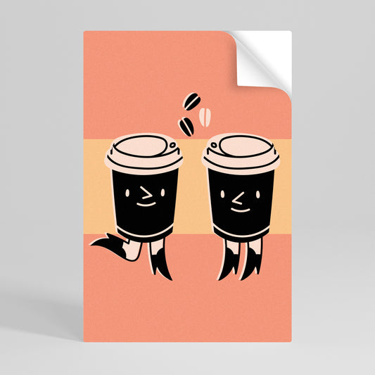 JOYFUL COFFEE vertikal poster med självhäftande tryck