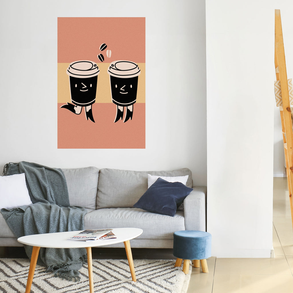 JOYFUL COFFEE vertikal poster med självhäftande tryck
