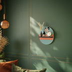 POWER ESPRESSO Oval Art Shelf In Black Finish