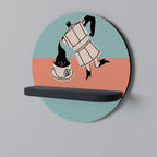 POWER ESPRESSO Rund konsthylla i svart finish