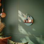 POWER ESPRESSO Rund konsthylla i svart finish