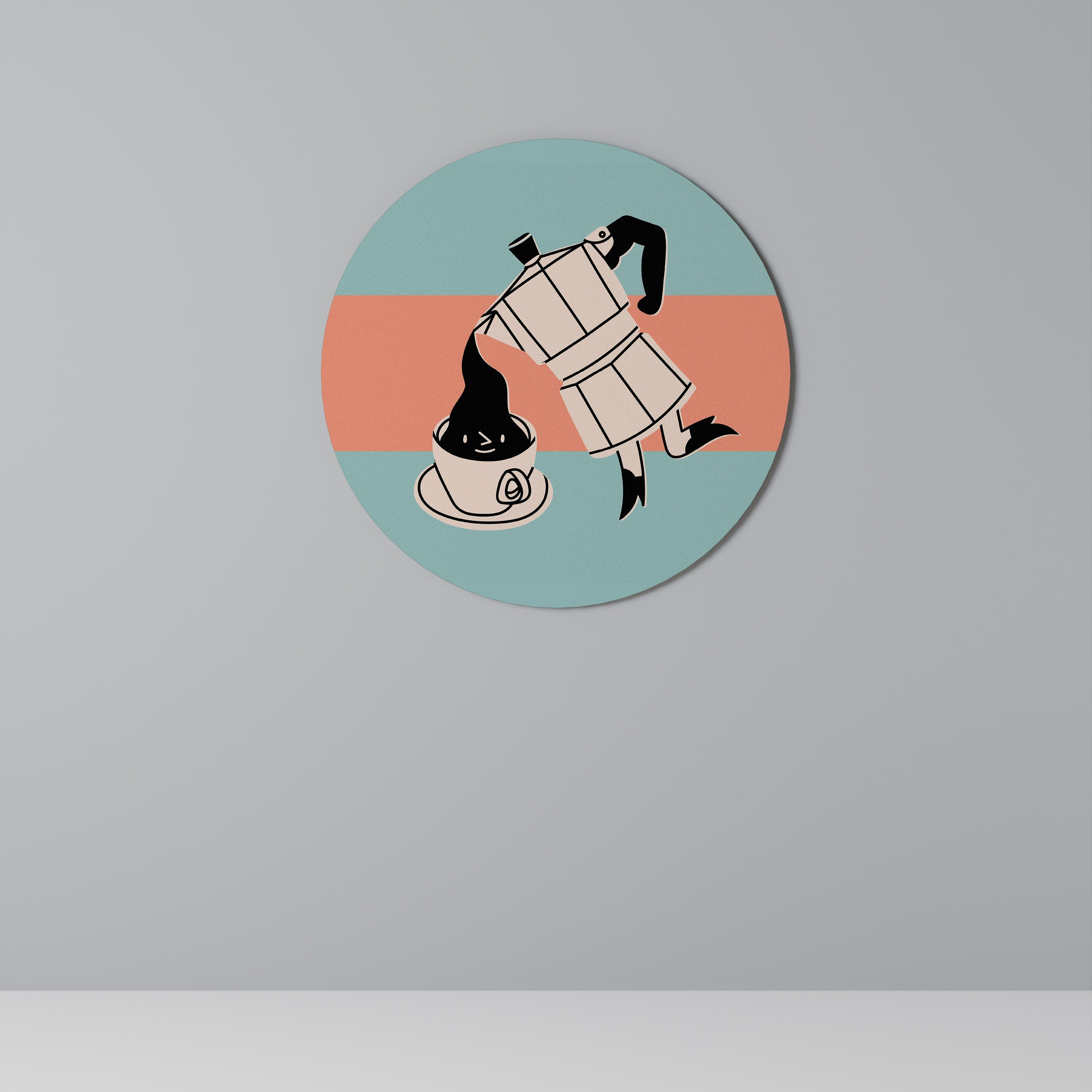 Rund väggdekoration med POWER ESPRESSO