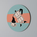 POWER ESPRESSO Round Wall Art