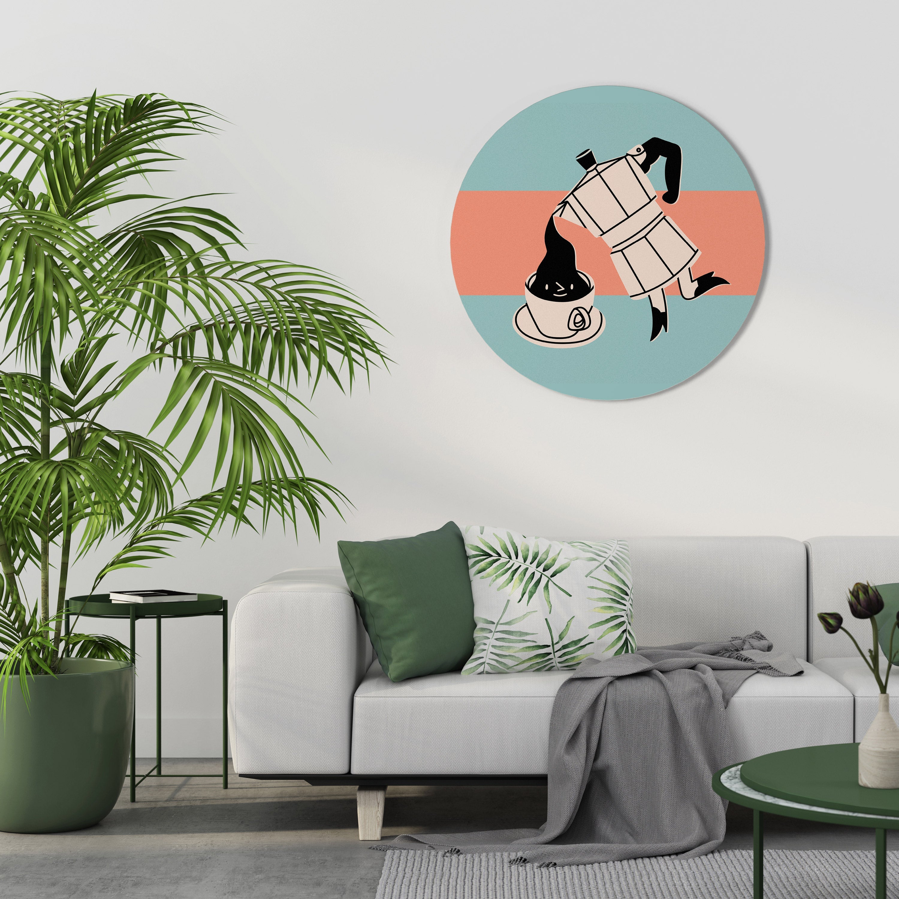 Rund väggdekoration med POWER ESPRESSO