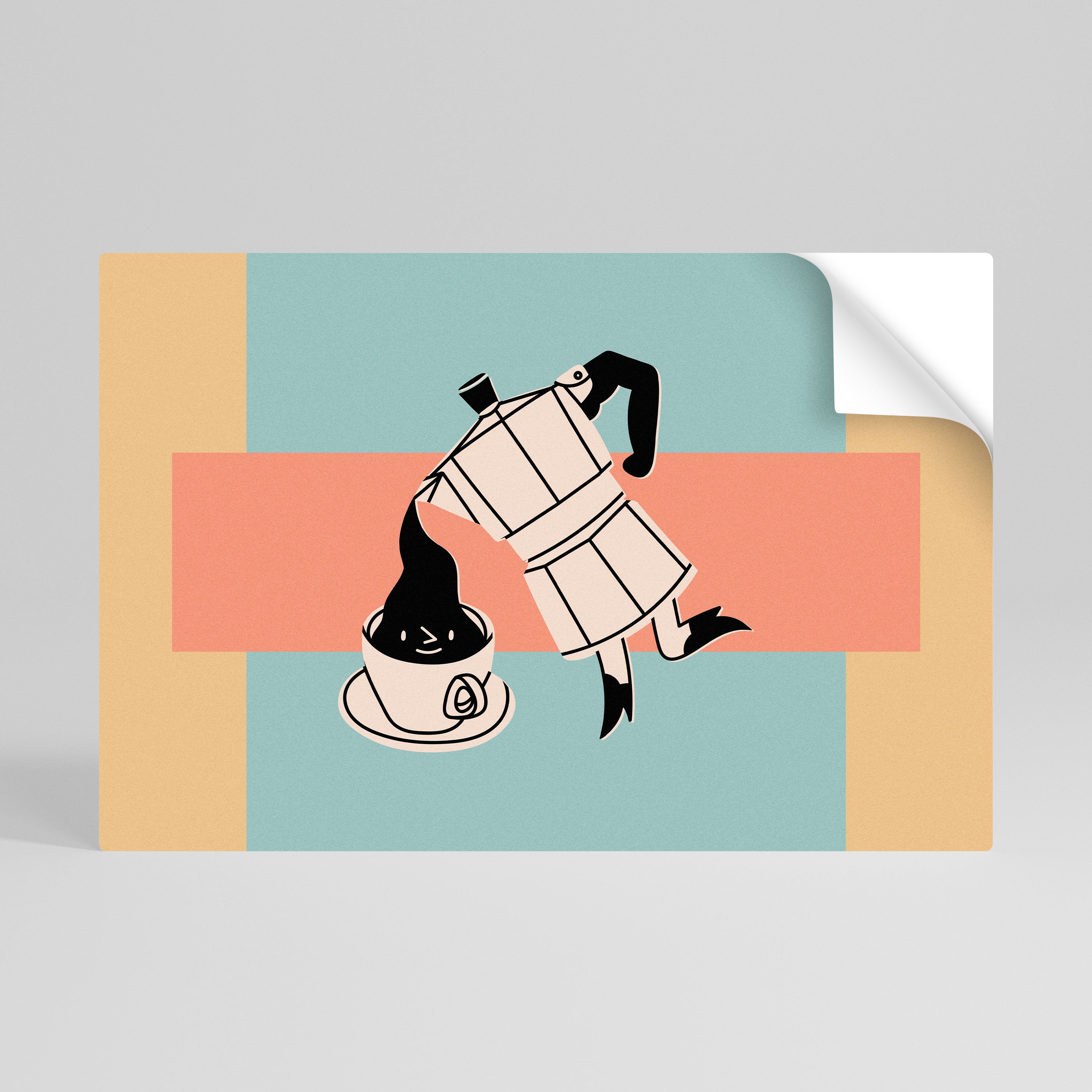 POWER ESPRESSO Självhäftande Horisontell Poster