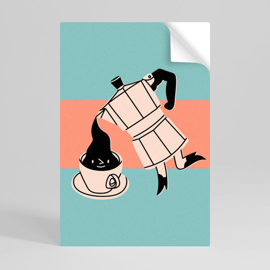 POWER ESPRESSO Självhäftande Vertikal Poster