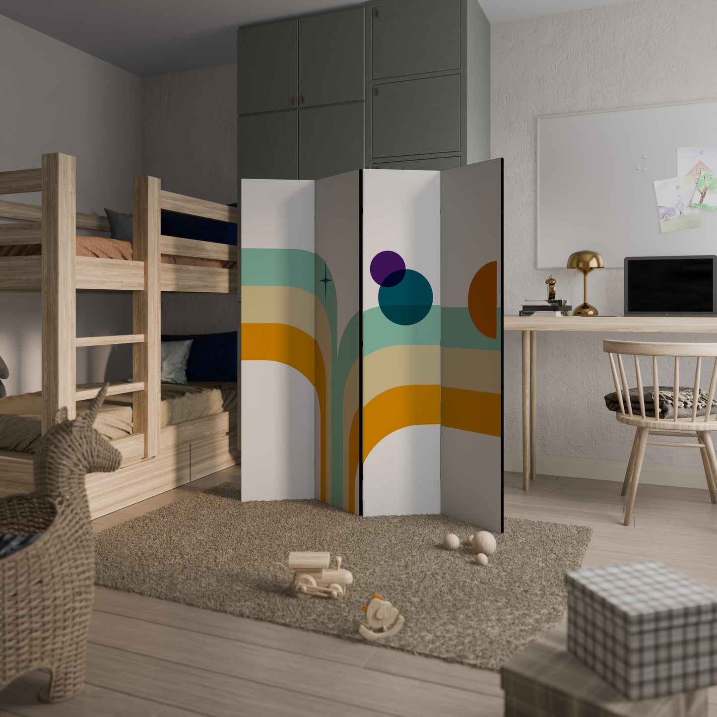 COLOR SOLSTICE Dekorativ rumsavdelare med 4 paneler