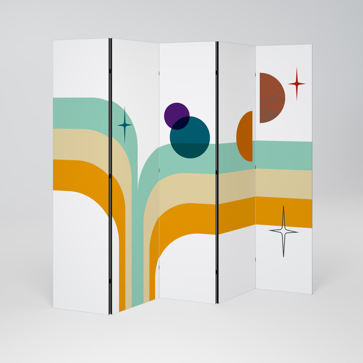 COLOR SOLSTICE Dekorativ rumsavdelare – 5 paneler