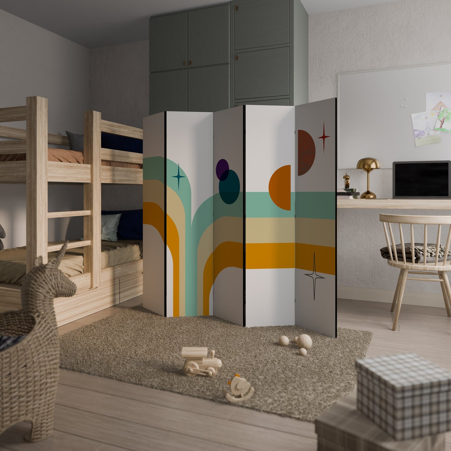 COLOR SOLSTICE Dekorativ rumsavdelare med 5 paneler