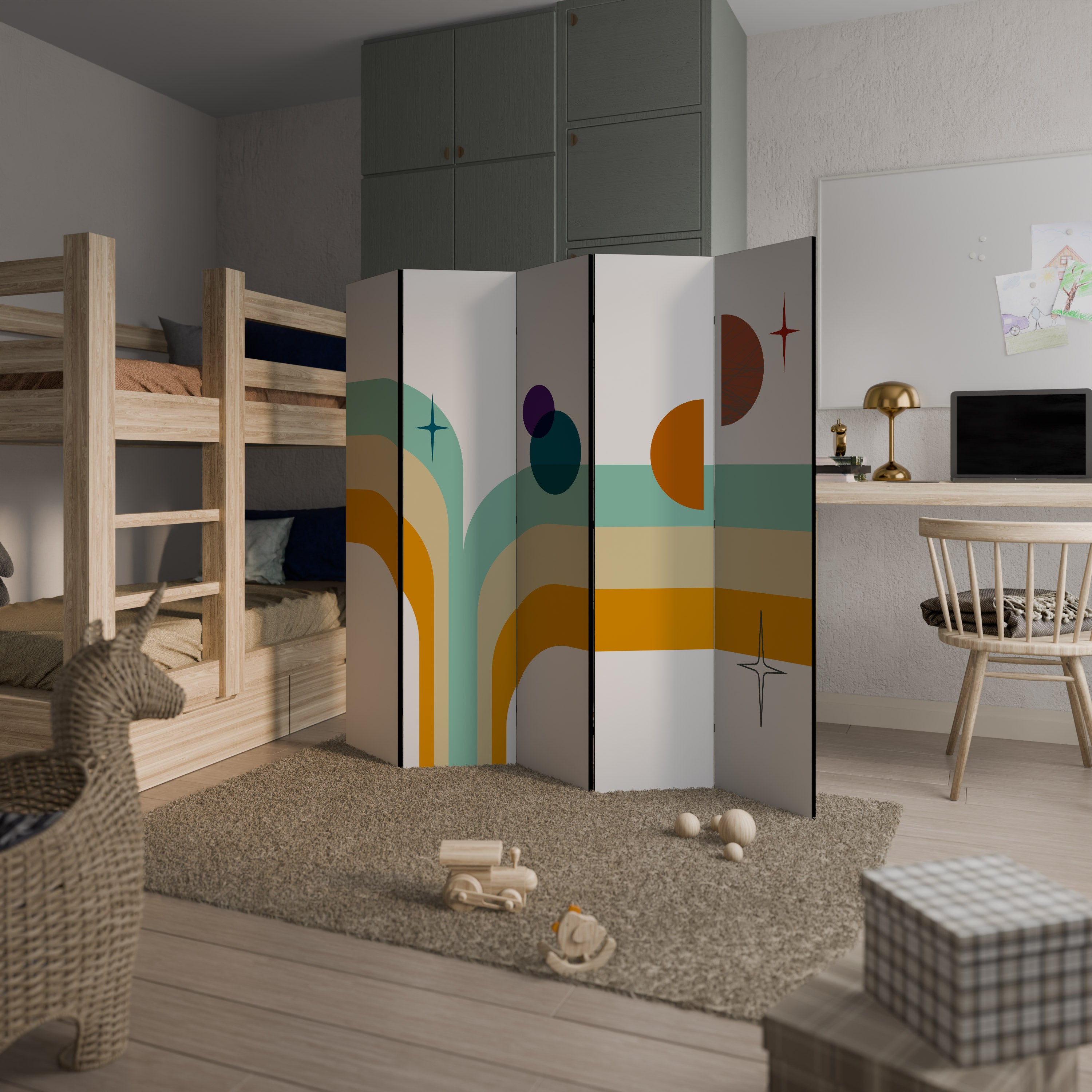 COLOR SOLSTICE Dekorativ rumsavdelare med 5 paneler
