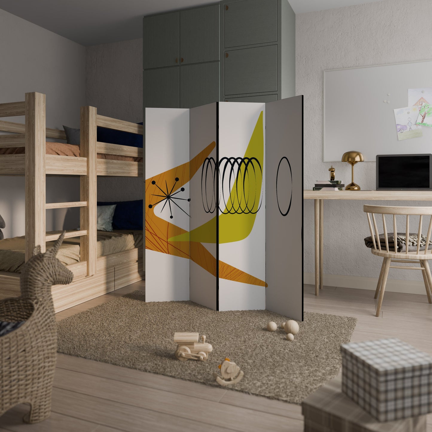 MAGNETIC HIT Dekorativ rumsavdelare med 4 paneler