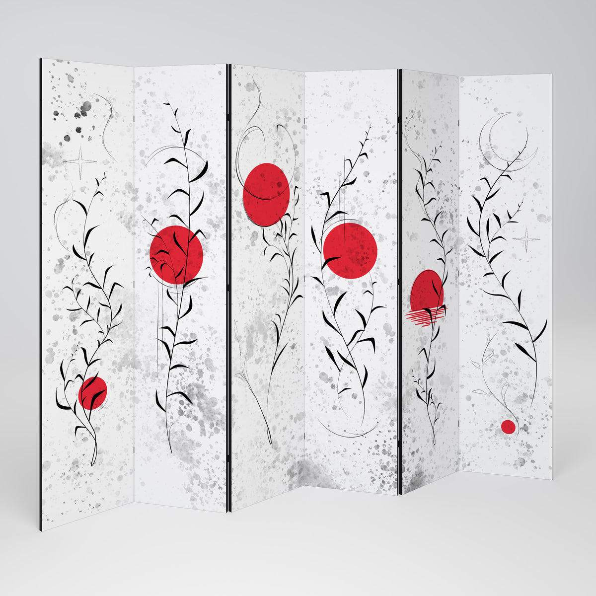 RED WHISPERS IN FOLIAGE Rumsavdelare 6 paneler