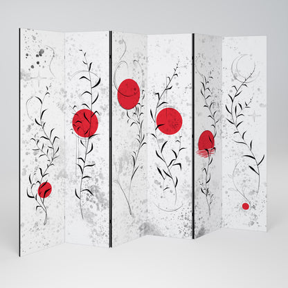 RED WHISPERS IN FOLIAGE Rumsavdelare 6 paneler