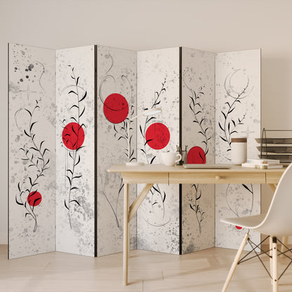RED WHISPERS IN FOLIAGE Rumsavdelare 6 paneler