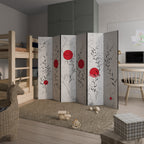 RED WHISPERS IN FOLIAGE 6-Panel Room Divider