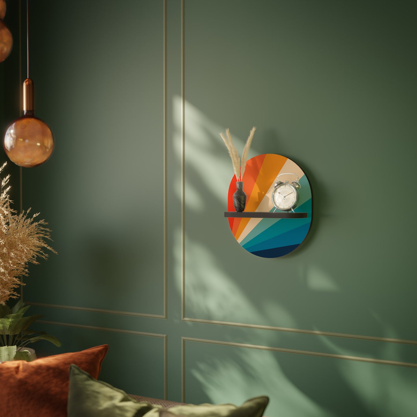 Prisma hjärnskakning Oval konsthylla i svart finish