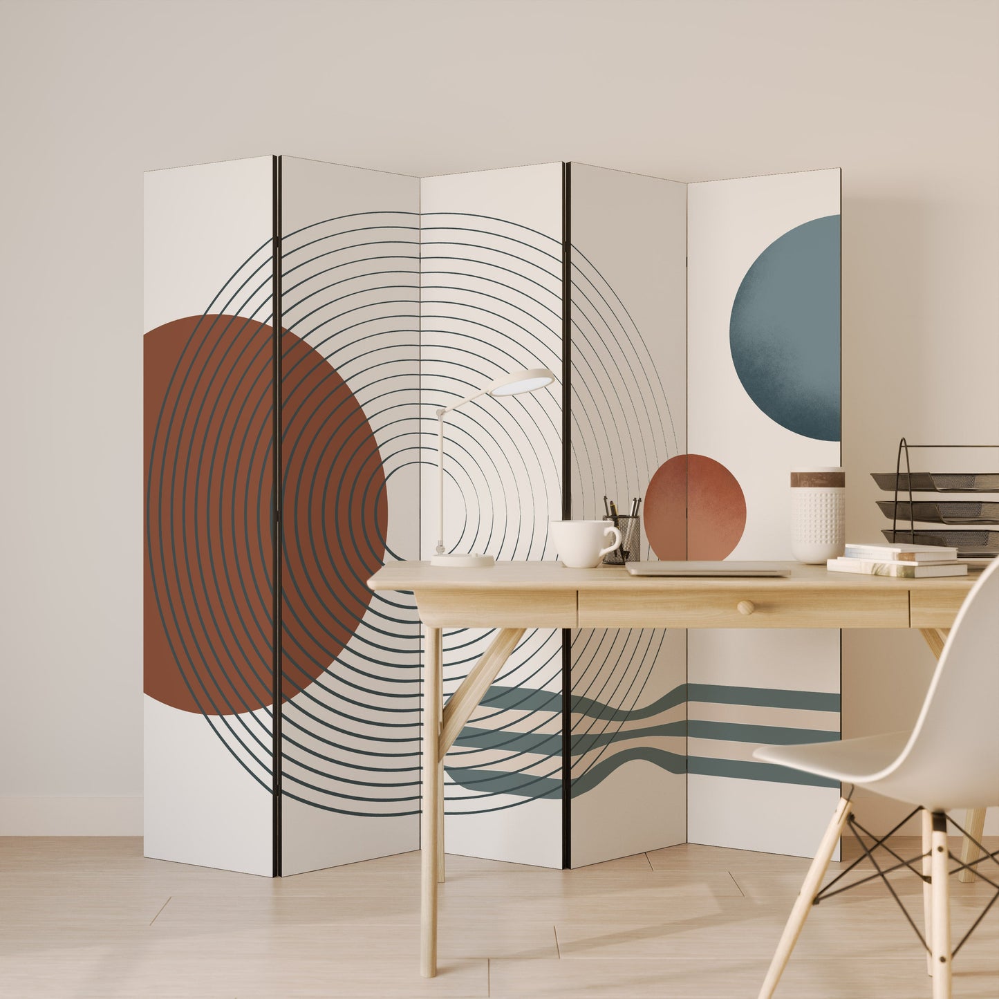 QUIET SNAPSHOT Decorative 5-Panel Room Divider