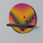 GOLDEN FADE Rund konsthylla i svart finish