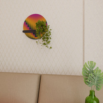 GOLDEN FADE Rund konsthylla i svart finish