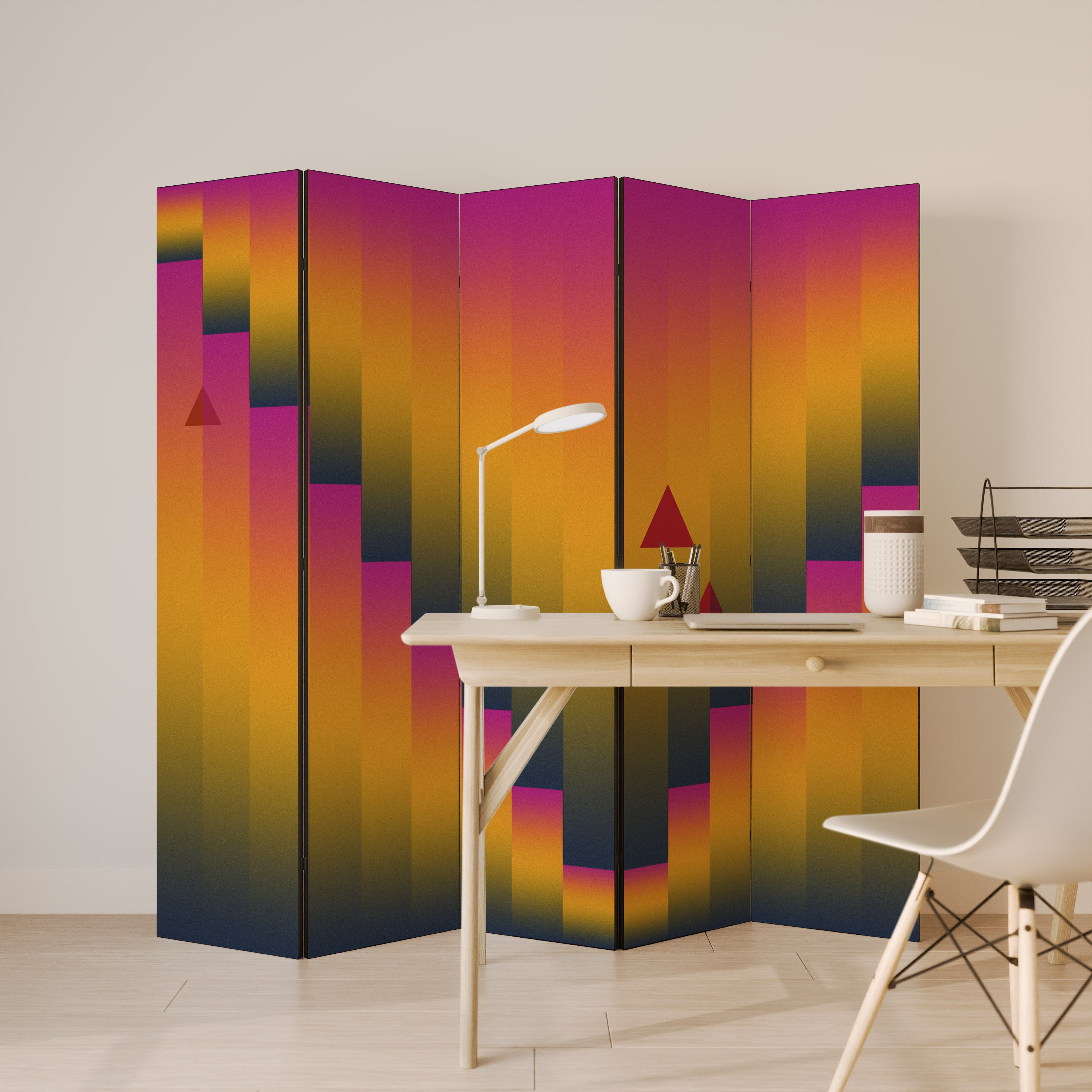 GOLDEN FADE Dekorativ rumsavdelare med 5 paneler