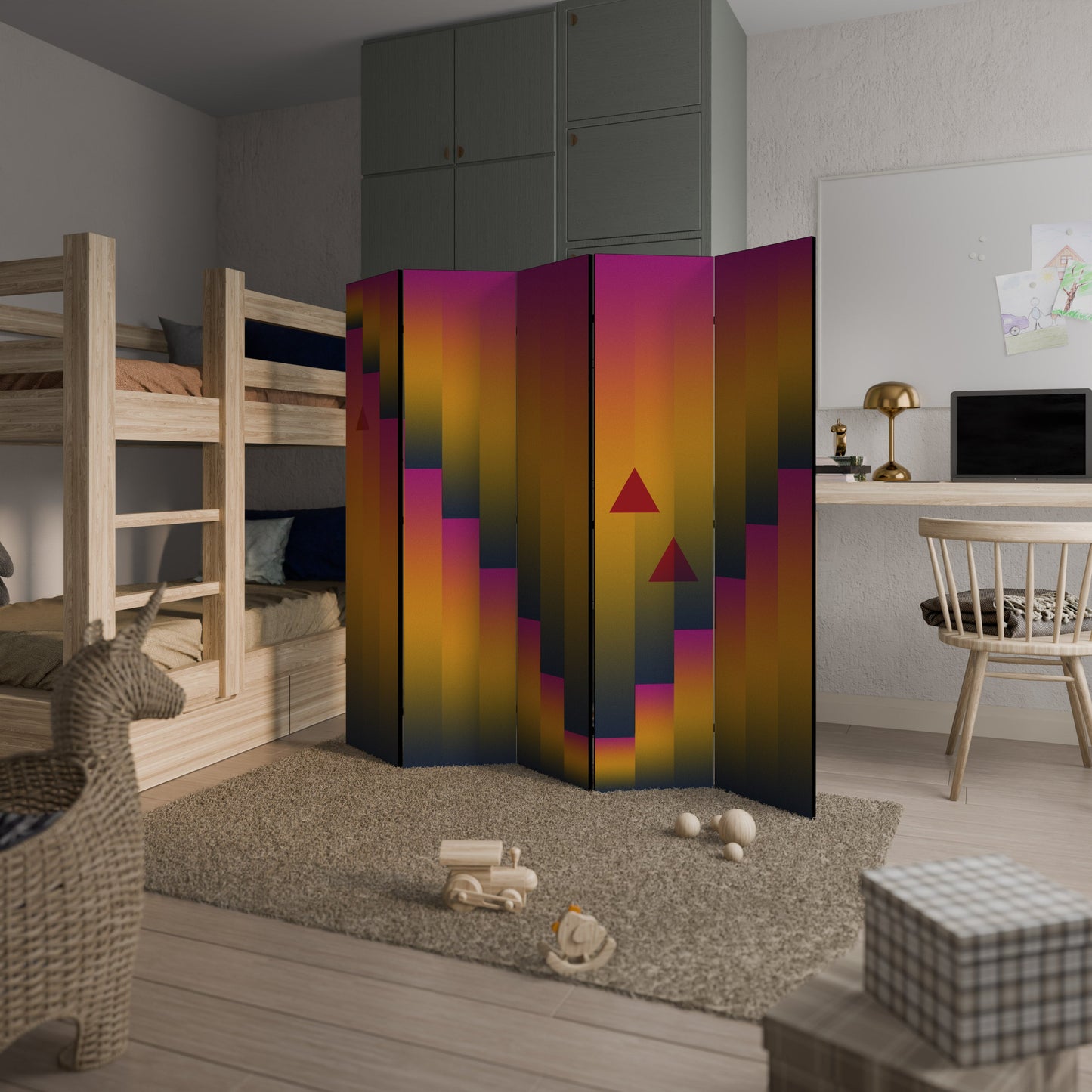 GOLDEN FADE Dekorativ rumsavdelare med 5 paneler
