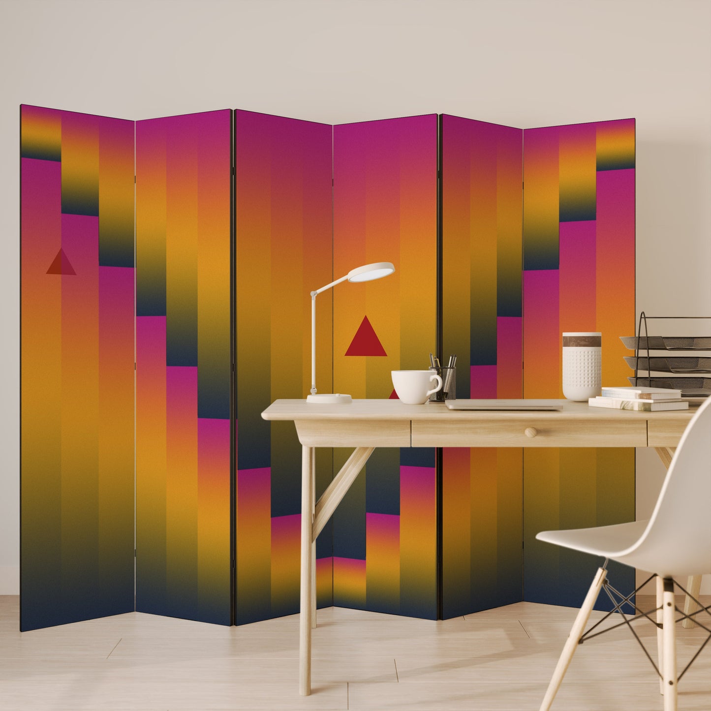 GOLDEN FADE Dekorativ rumsavdelare med 6 paneler