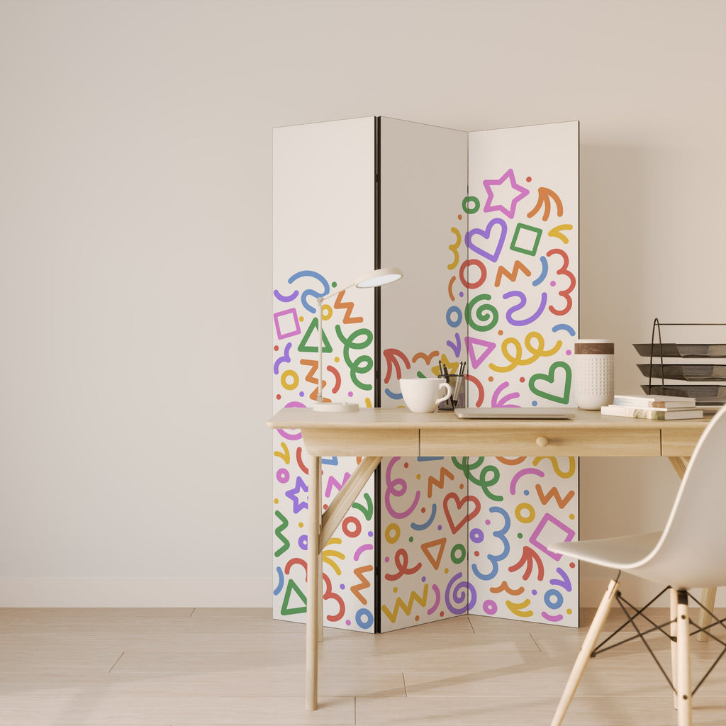 SHAPE EXCITEMENT Dekorativ rumsavdelare med 3 paneler
