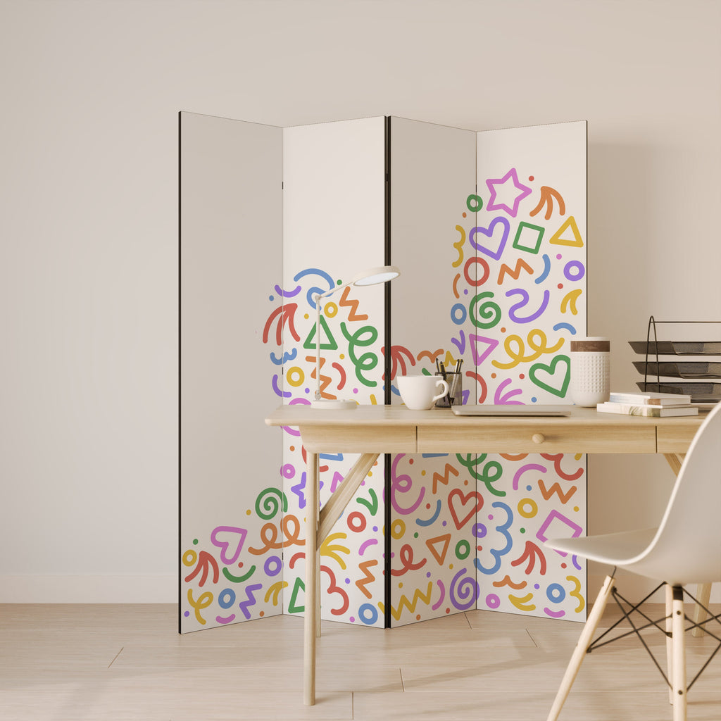 SHAPE EXCITEMENT Dekorativ rumsavdelare med 4 paneler