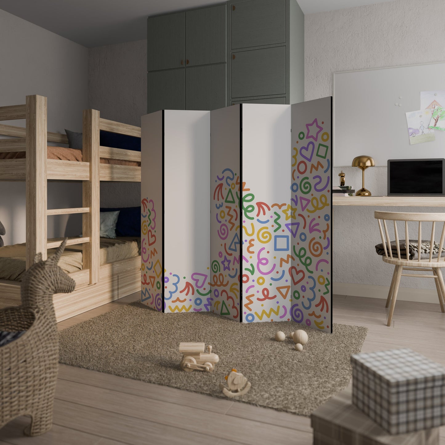SHAPE EXCITEMENT Dekorativ rumsavdelare med 5 paneler