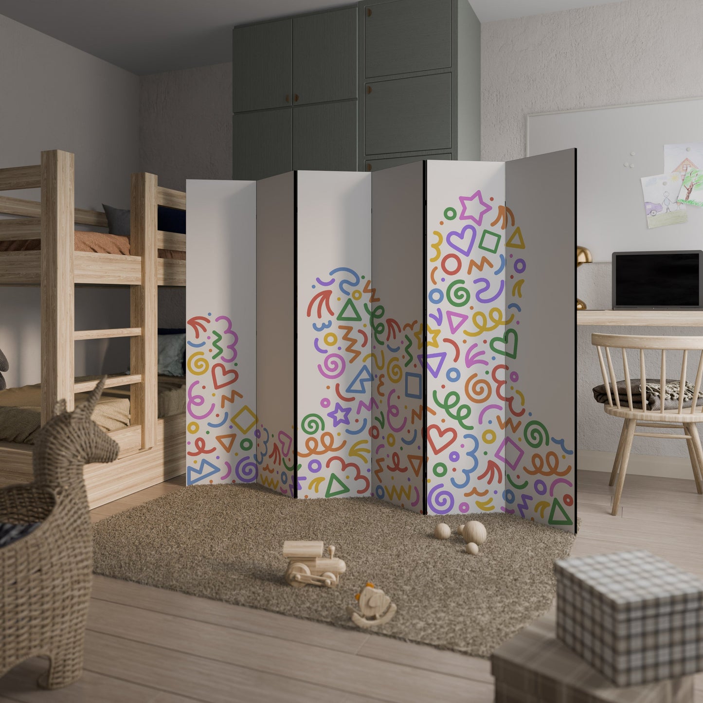 SHAPE EXCITEMENT Dekorativ rumsavdelare med 6 paneler