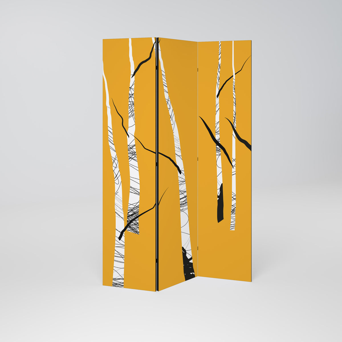 BIRCH ABSTRACT Dekorativ rumsavdelare – 3 paneler