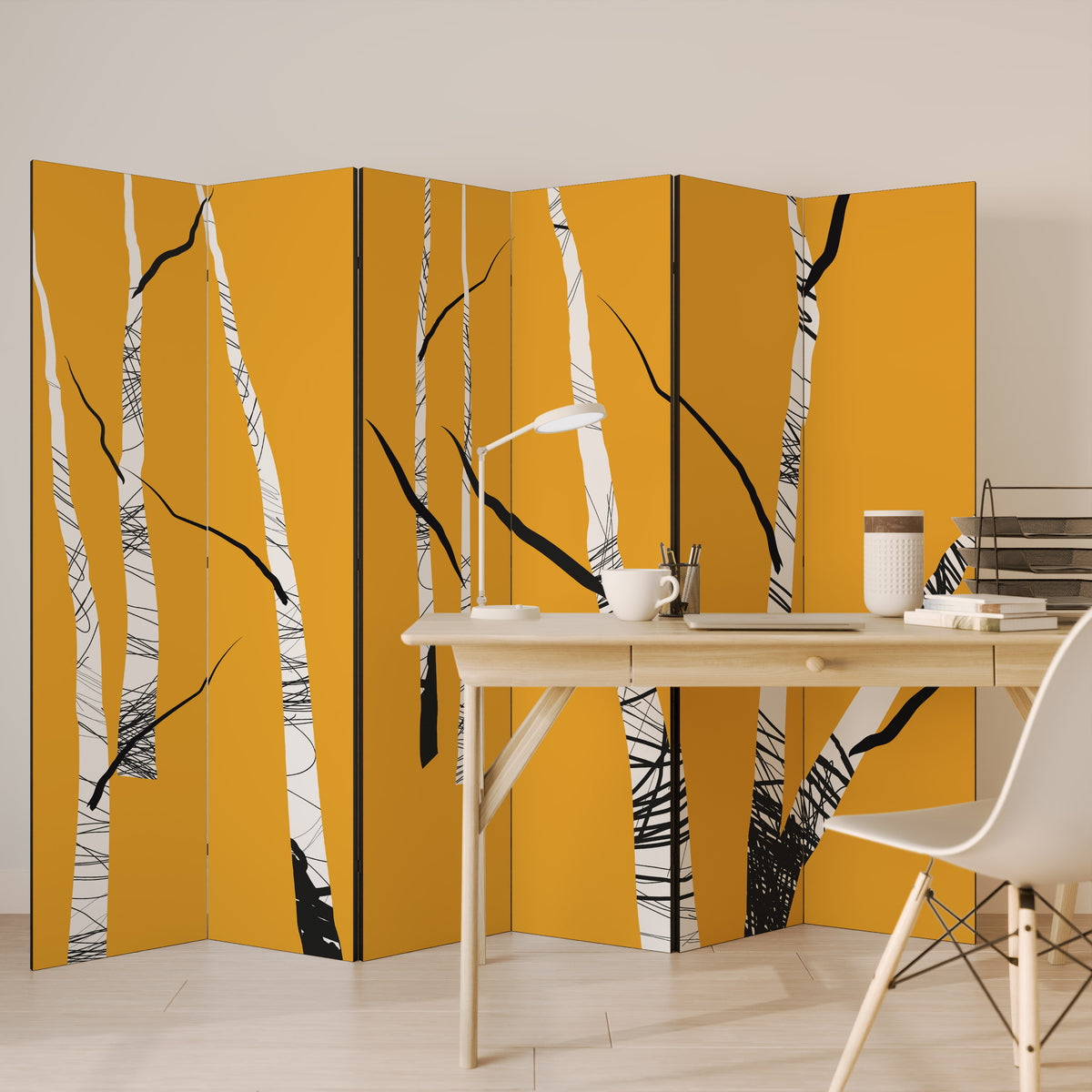 BIRCH ABSTRACT Rumsavdelare 6 paneler