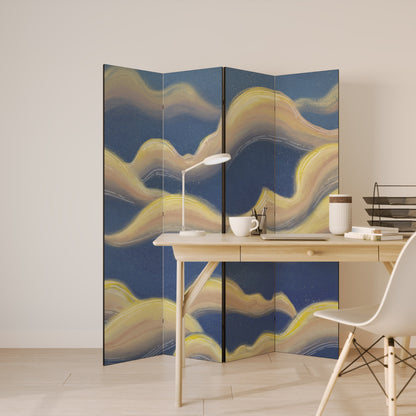 Dekorativ rumsavdelare med 4 paneler i CLOUD RUFFLE