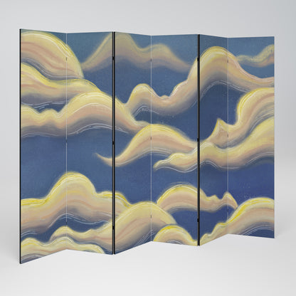 Dekorativ rumsavdelare med 6 paneler i CLOUD RUFFLE