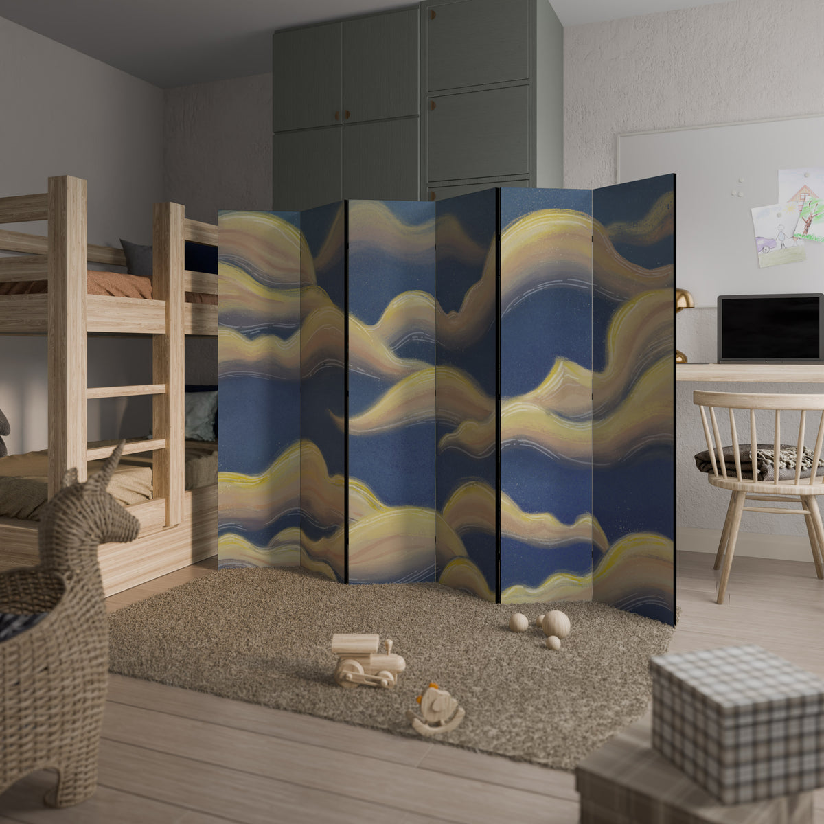 CLOUD RUFFLE Rumsavdelare 6 paneler