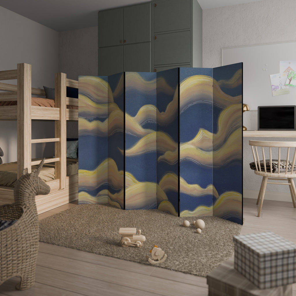 Dekorativ rumsavdelare med 6 paneler i CLOUD RUFFLE