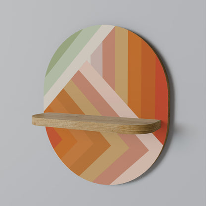 GRADIENT PICKS Oval konsthylla i ekeffekt
