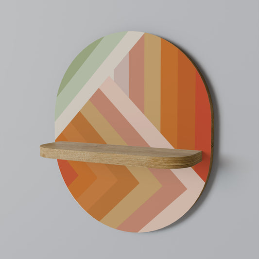 GRADIENT PICKS Oval Art Shelf In Oak Effect