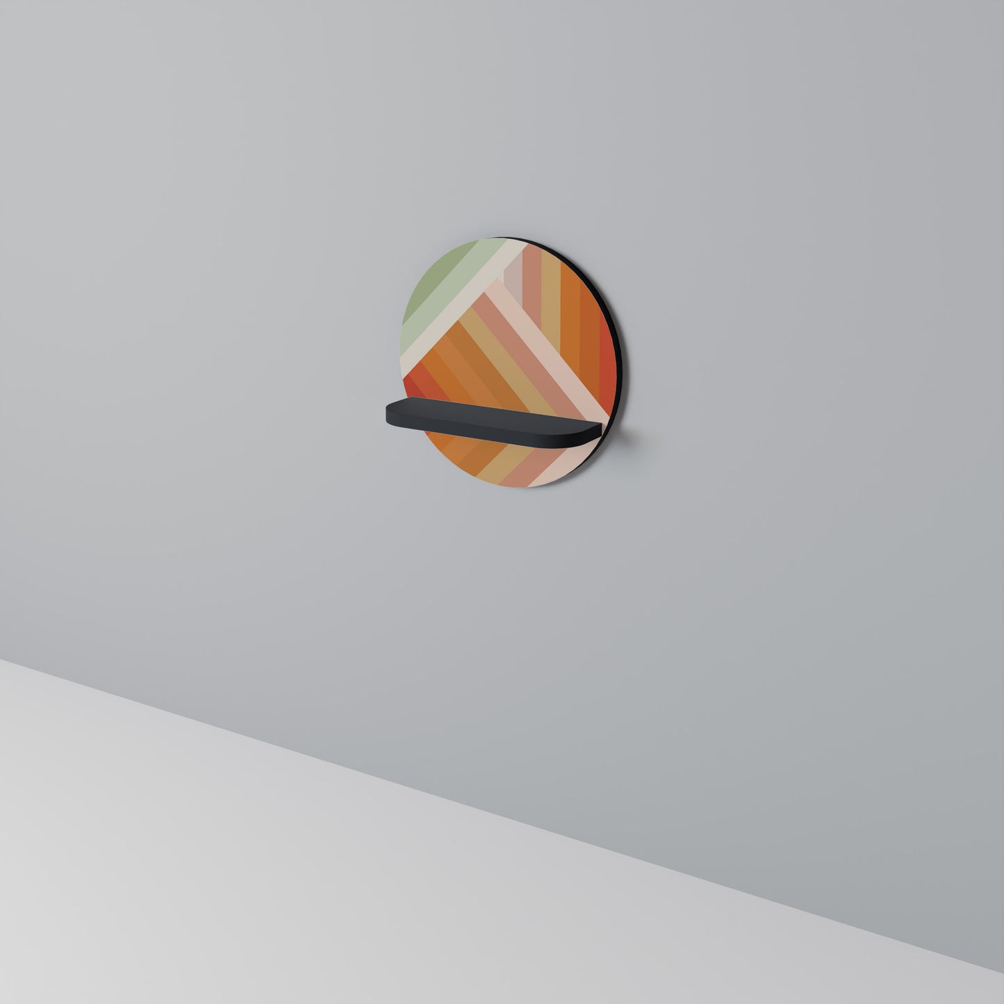 GRADIENT PICKS Rund konsthylla i svart finish