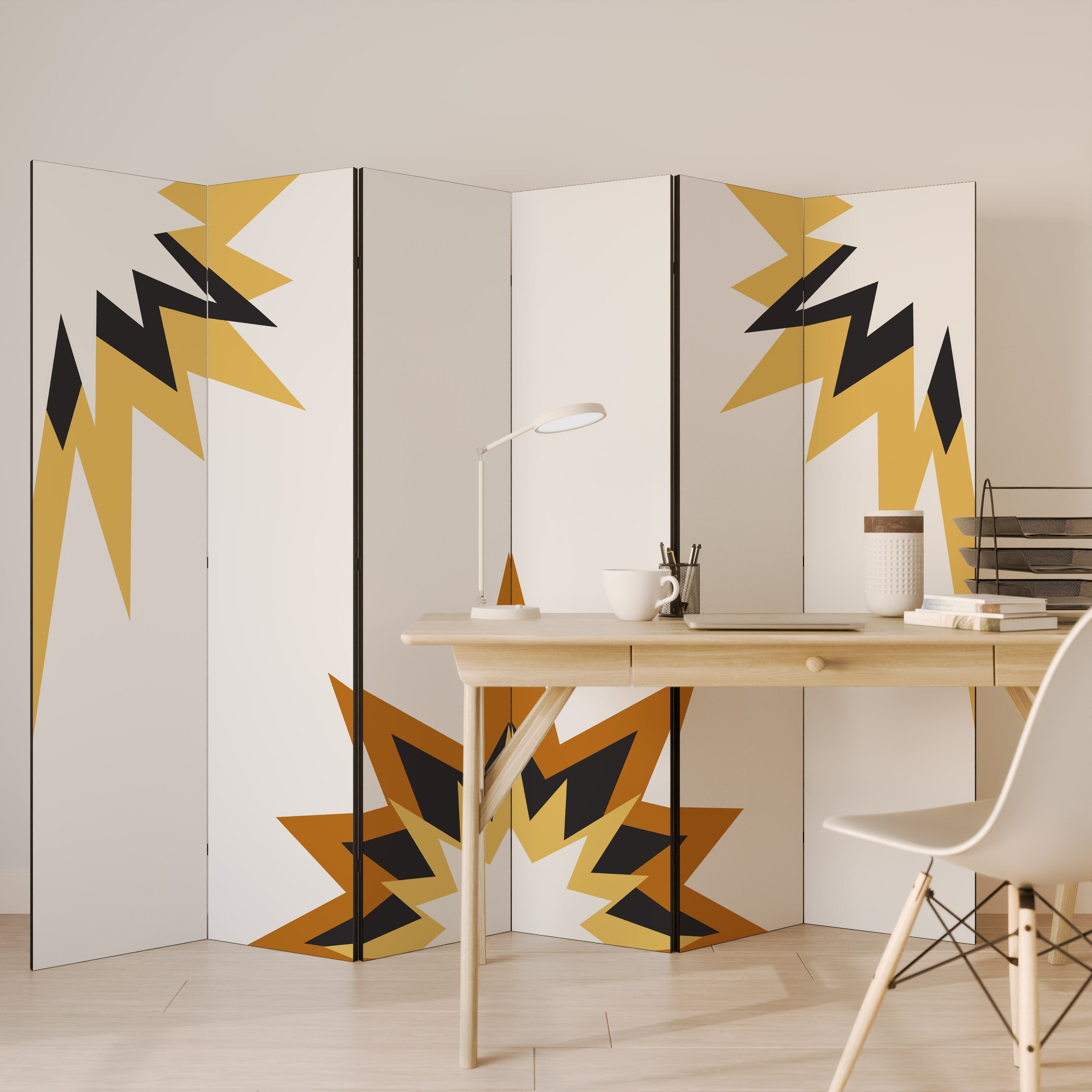 EXPLOSIVE HARMONY Dekorativ rumsavdelare med 6 paneler