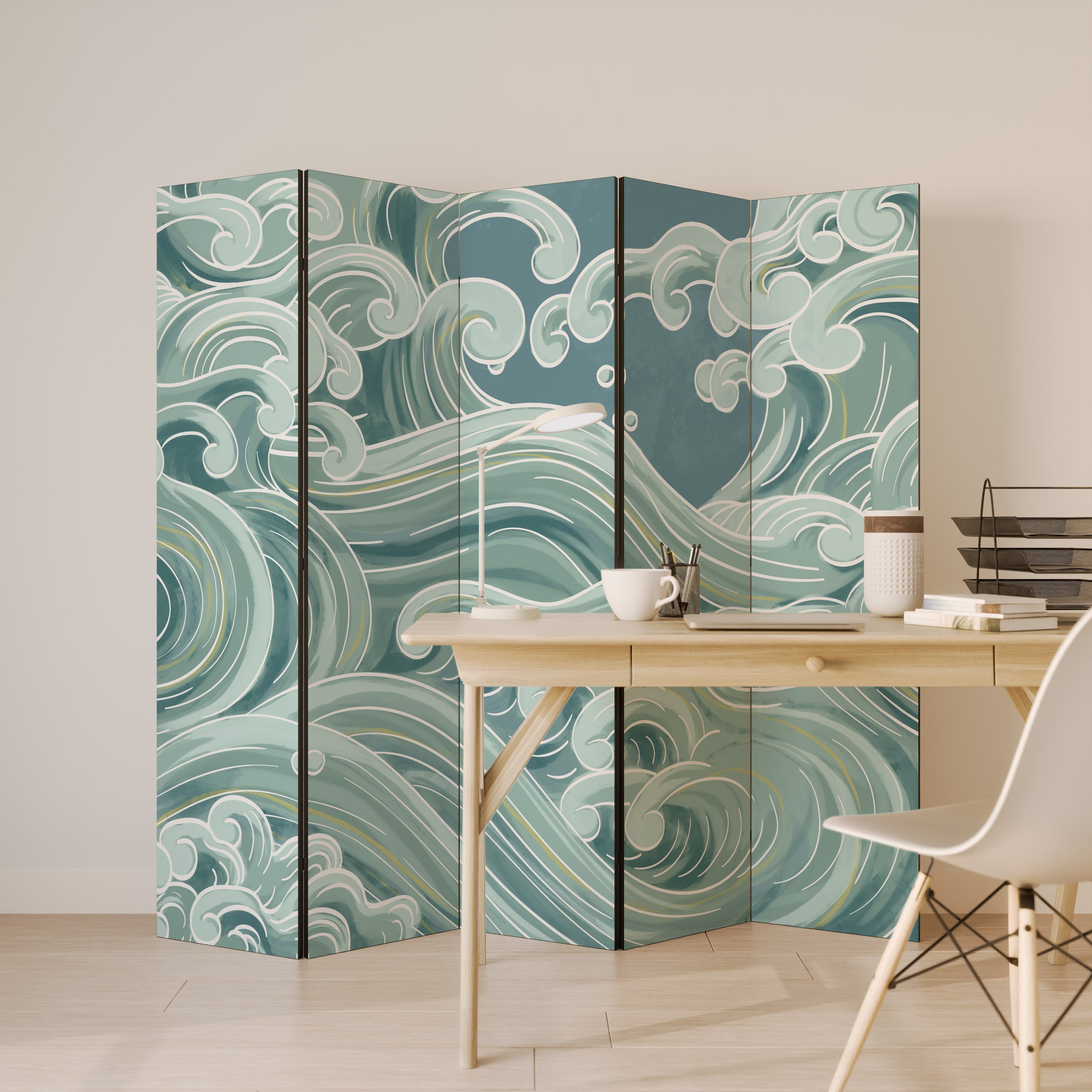 ASIAN SWAY Dekorativ rumsavdelare med 5 paneler
