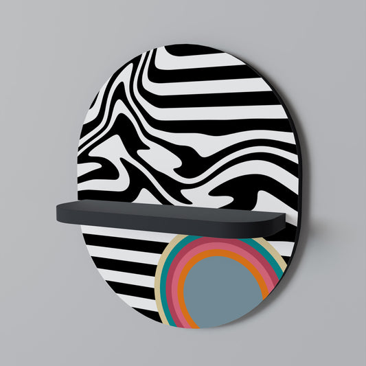 SPECTRA SHOWCASE Oval konsthylla i svart finish