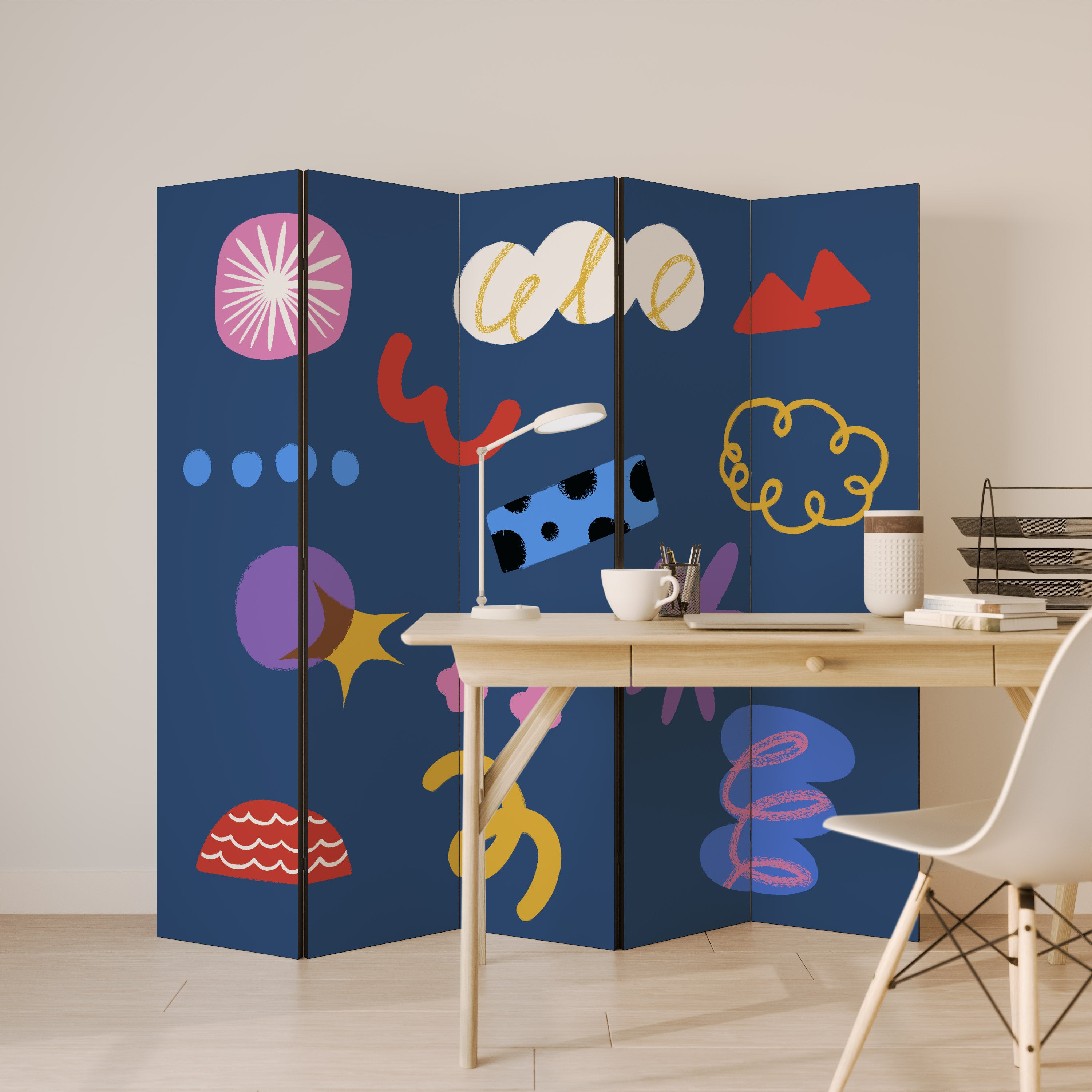 DREAMY HUMOR Dekorativ rumsavdelare – 5 paneler