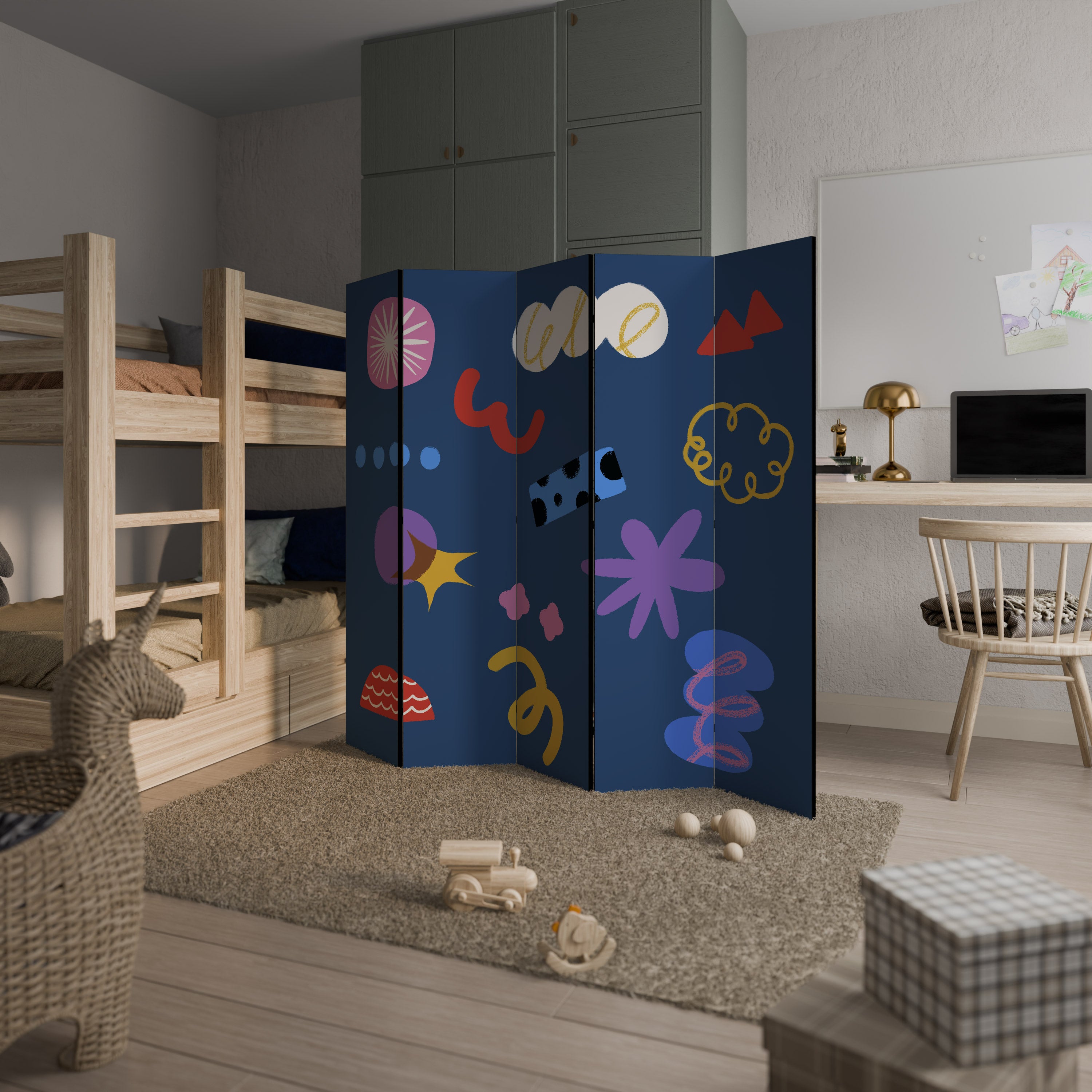 DREAMY HUMOR Dekorativ rumsavdelare – 5 paneler