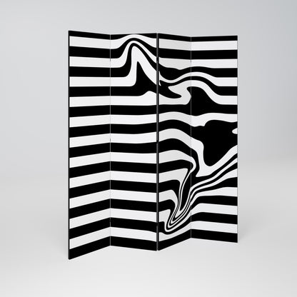 POLYLINE FUZZY Decorative 4-Panel Room Divider
